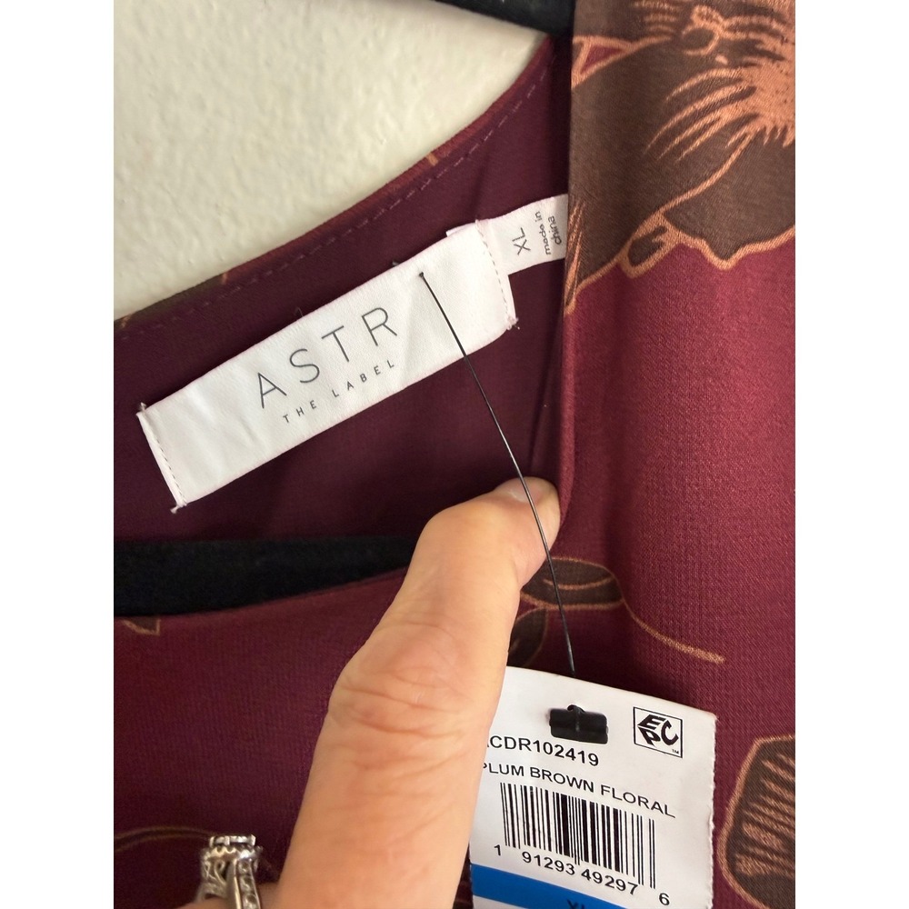 ASTR The Label Biella Plum Floral Cutout Ruffle Maxi Dress Size XL wedding event - Picture 5 of 11